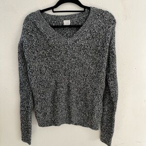 Women's Gray V-Neck Sweater